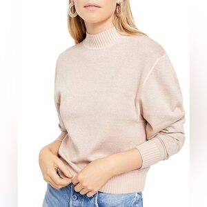 Free People Starry Night Long Sleeve Mock Neck Sweater S Frosted Fern Green